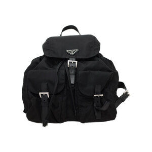 PRADA Two Pocket Tessuto Backpack Rucksack Daybag Black